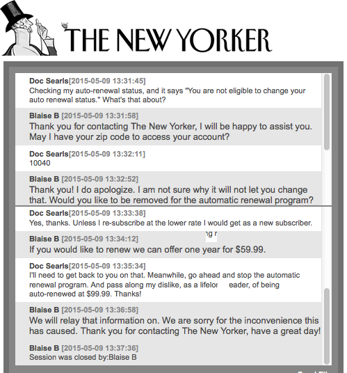 New Yorker chat